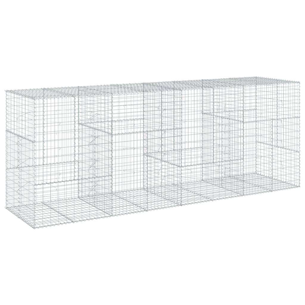 vidaXL Gabion Basket with Cover 400x100x150 cm Galvanised Iron