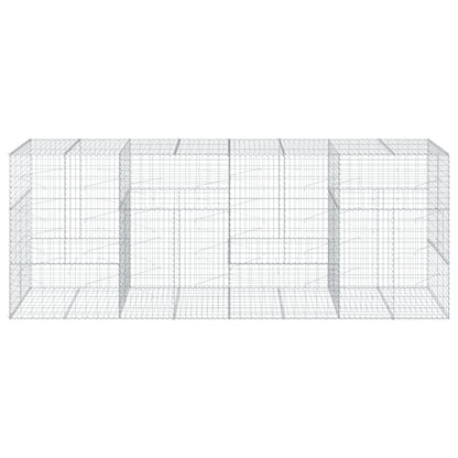 vidaXL Gabion Basket with Cover 400x100x150 cm Galvanised Iron