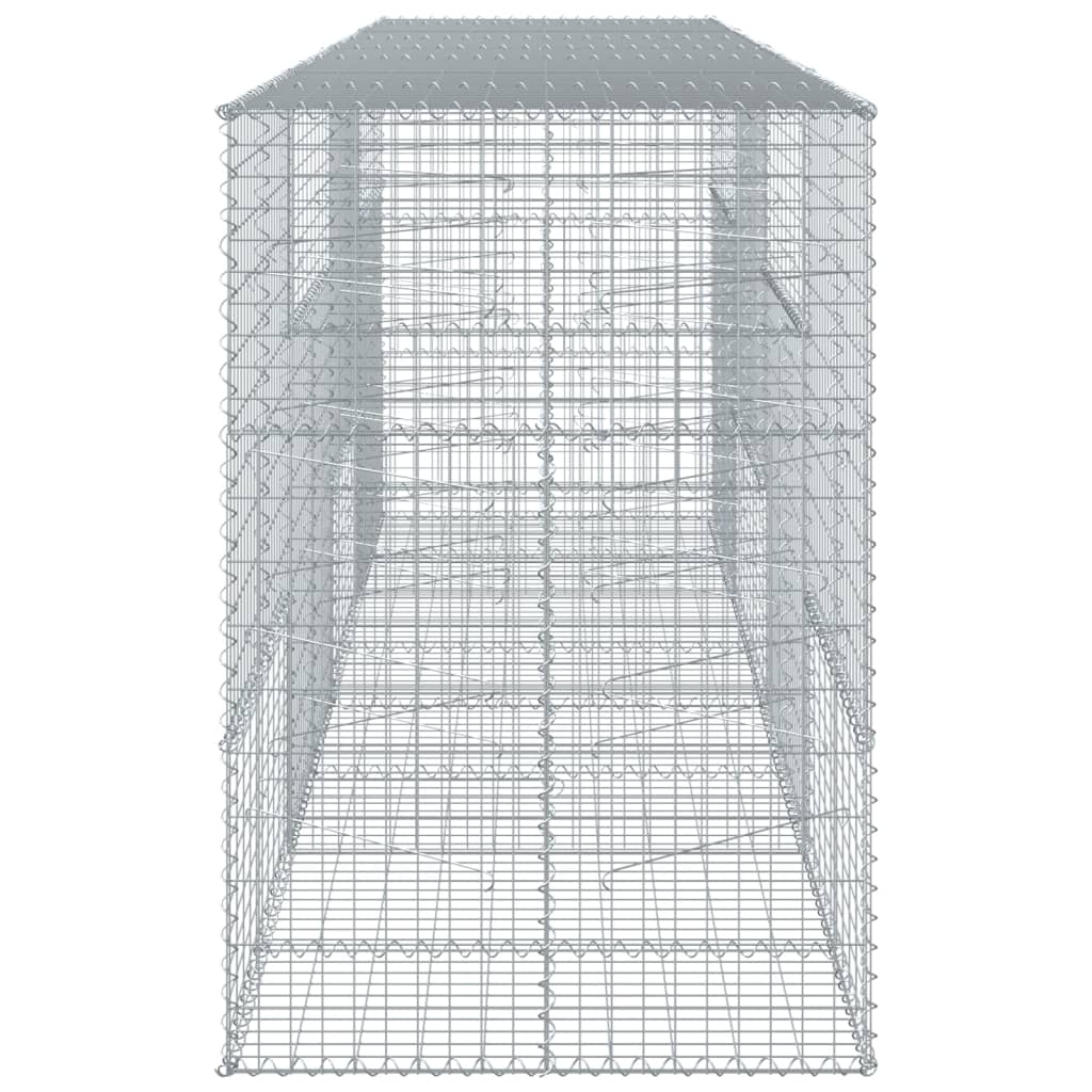 vidaXL Gabion Basket with Cover 400x100x150 cm Galvanised Iron