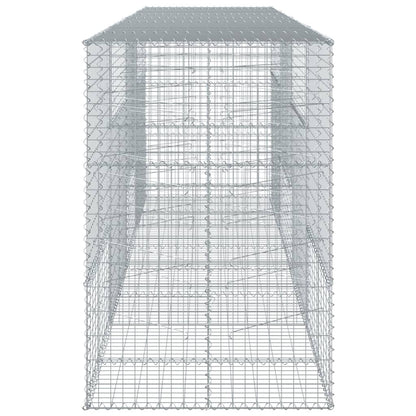 vidaXL Gabion Basket with Cover 400x100x150 cm Galvanised Iron