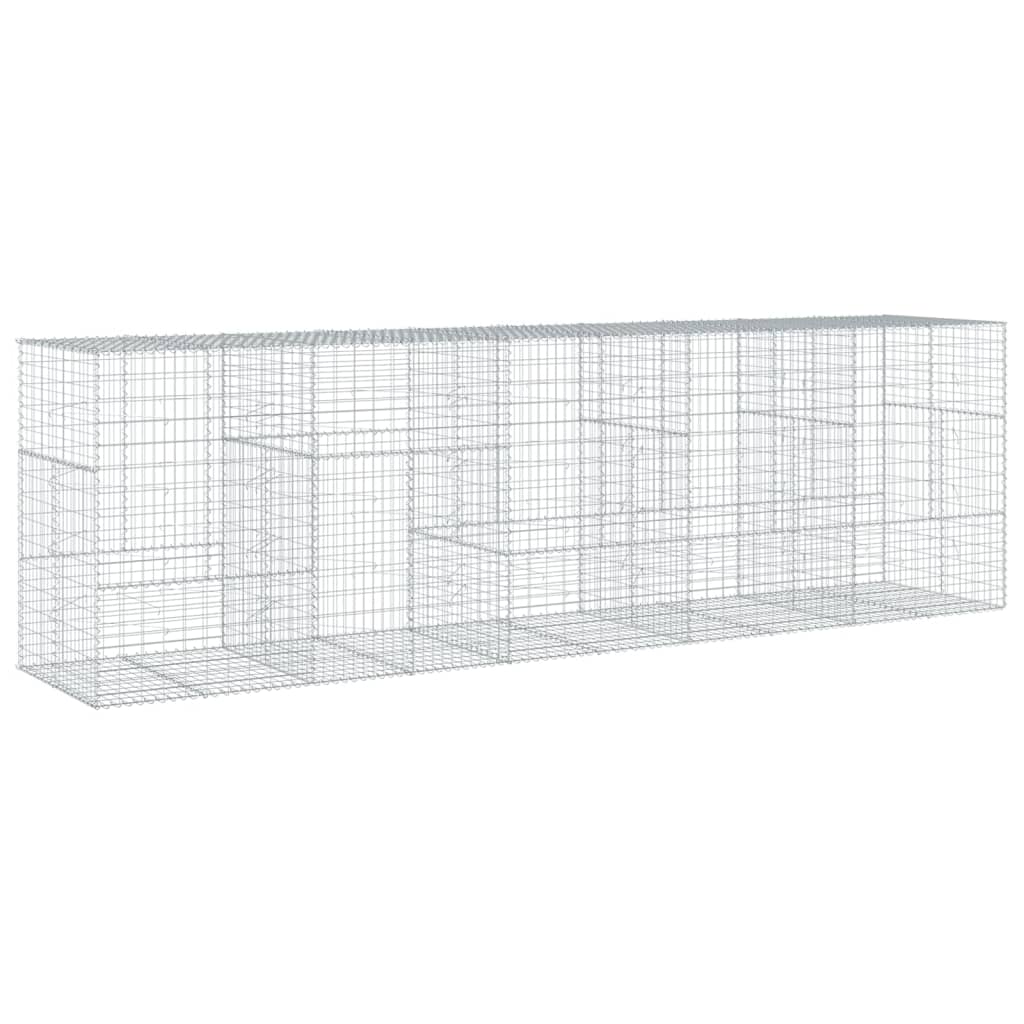 vidaXL Gabion Basket with Cover 500x100x150 cm Galvanised Iron