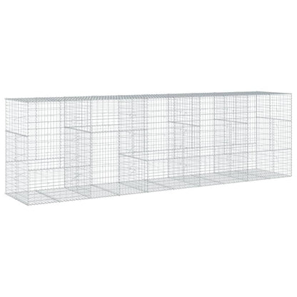 vidaXL Gabion Basket with Cover 500x100x150 cm Galvanised Iron