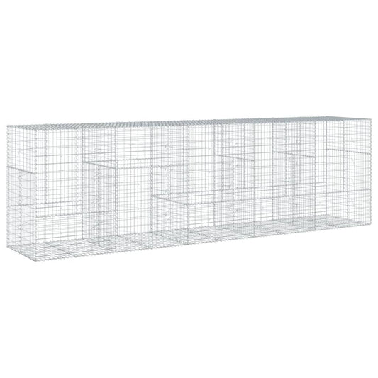 vidaXL Gabion Basket with Cover 500x100x150 cm Galvanised Iron
