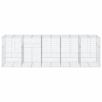 vidaXL Gabion Basket with Cover 500x100x150 cm Galvanised Iron