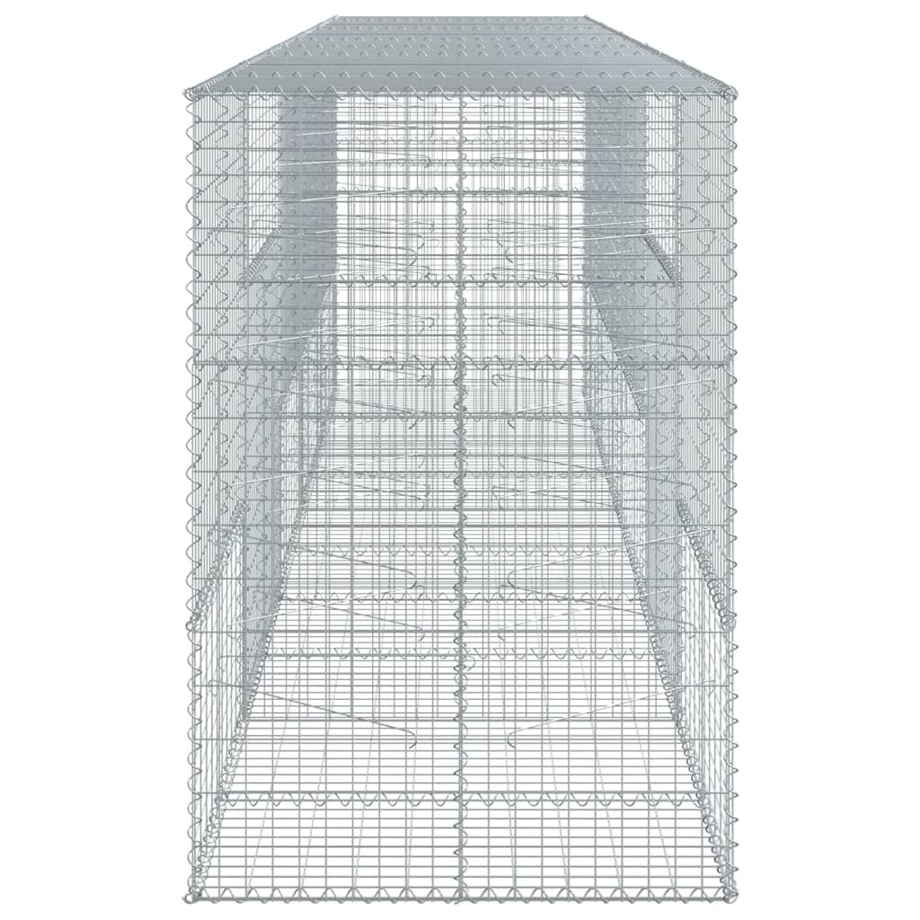 vidaXL Gabion Basket with Cover 500x100x150 cm Galvanised Iron