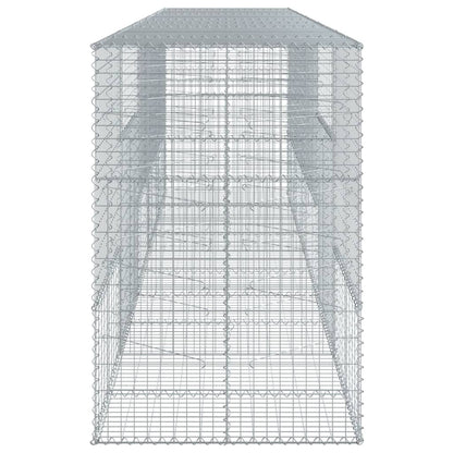 vidaXL Gabion Basket with Cover 500x100x150 cm Galvanised Iron