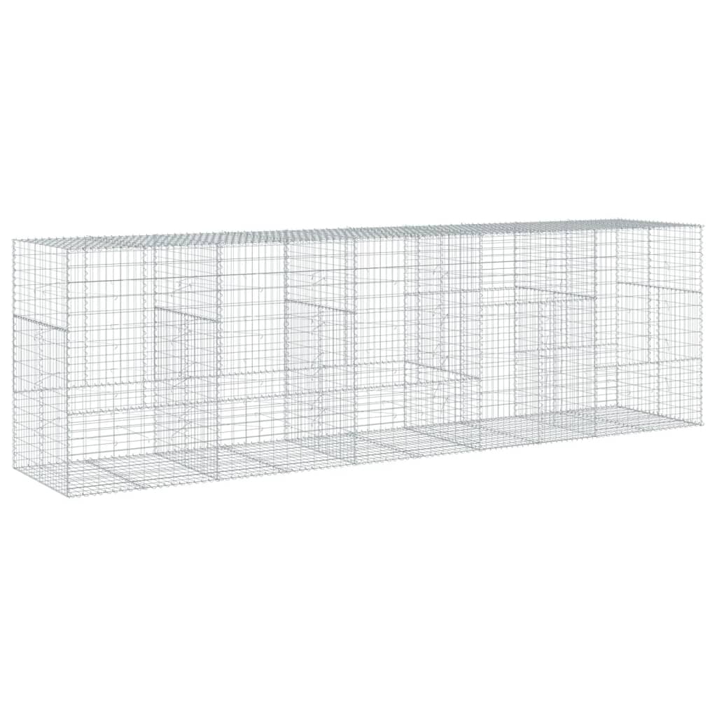vidaXL Gabion Basket with Cover 500x100x150 cm Galvanised Iron