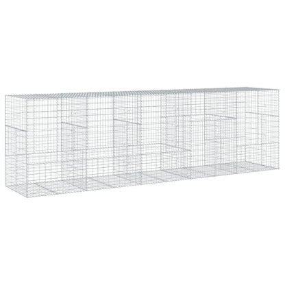 vidaXL Gabion Basket with Cover 500x100x150 cm Galvanised Iron