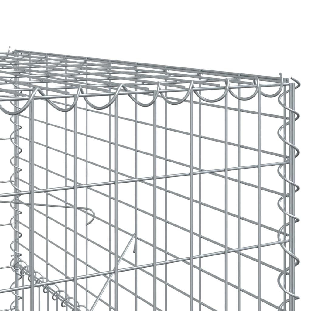 vidaXL Gabion Basket with Cover 500x100x150 cm Galvanised Iron