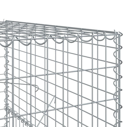 vidaXL Gabion Basket with Cover 500x100x150 cm Galvanised Iron