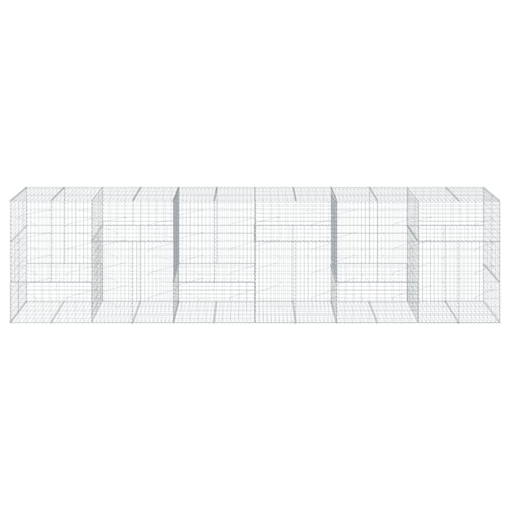 vidaXL Gabion Basket with Cover 600x100x150 cm Galvanised Iron