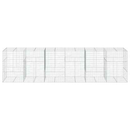 vidaXL Gabion Basket with Cover 600x100x150 cm Galvanised Iron