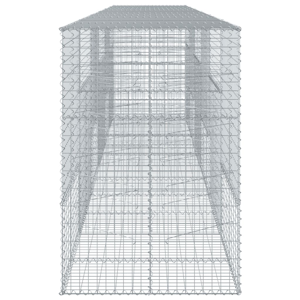 vidaXL Gabion Basket with Cover 600x100x150 cm Galvanised Iron