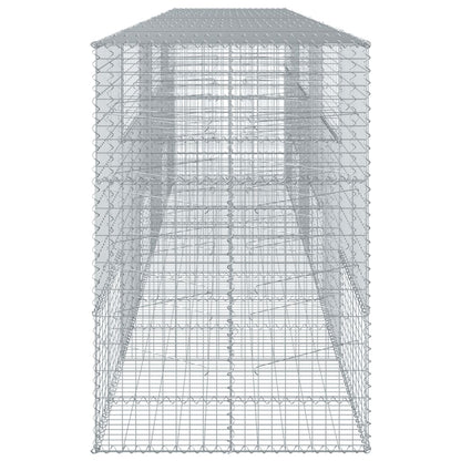 vidaXL Gabion Basket with Cover 600x100x150 cm Galvanised Iron