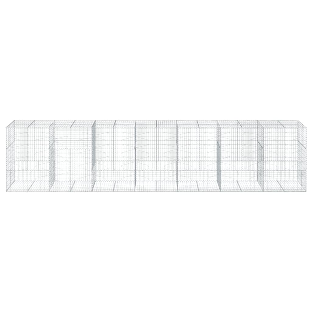 vidaXL Gabion Basket with Cover 700x100x150 cm Galvanised Iron