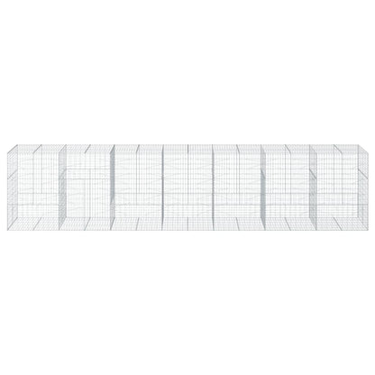 vidaXL Gabion Basket with Cover 700x100x150 cm Galvanised Iron