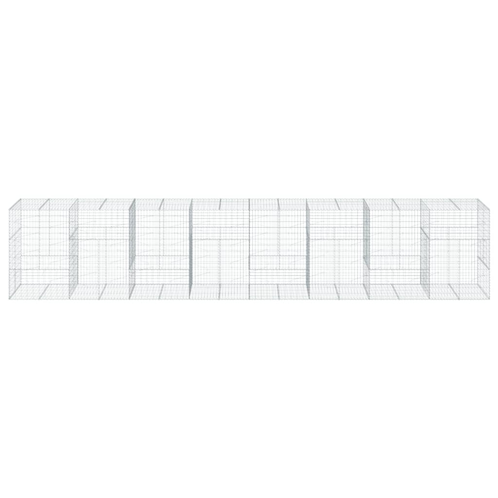 vidaXL Gabion Basket with Cover 800x100x150 cm Galvanised Iron
