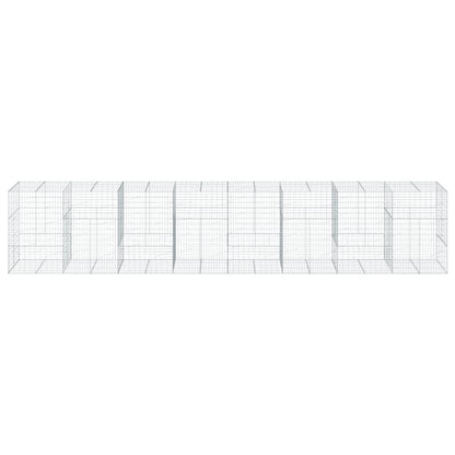 vidaXL Gabion Basket with Cover 800x100x150 cm Galvanised Iron