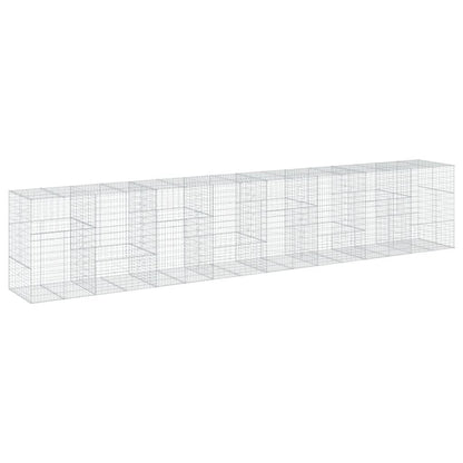 vidaXL Gabion Basket with Cover 800x100x150 cm Galvanised Iron