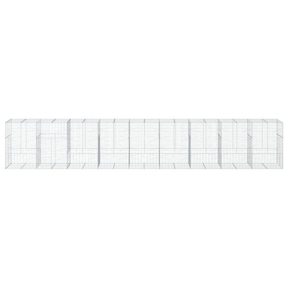 vidaXL Gabion Basket with Cover 900x100x150 cm Galvanised Iron