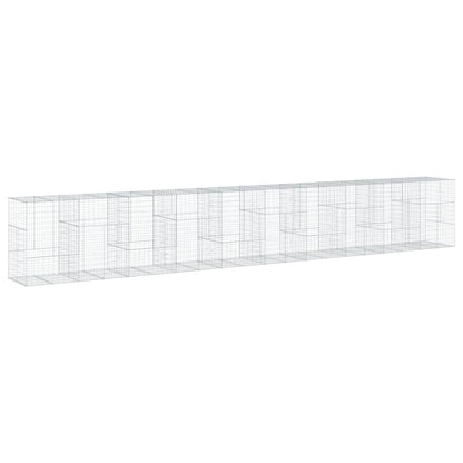 vidaXL Gabion Basket with Cover 1000x100x150 cm Galvanised Iron