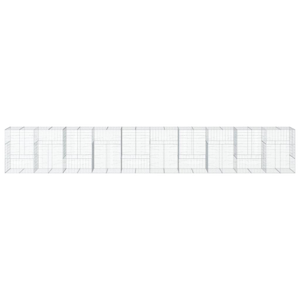 vidaXL Gabion Basket with Cover 1000x100x150 cm Galvanised Iron