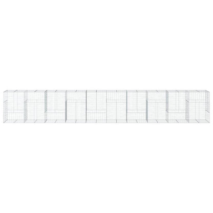 vidaXL Gabion Basket with Cover 1000x100x150 cm Galvanised Iron