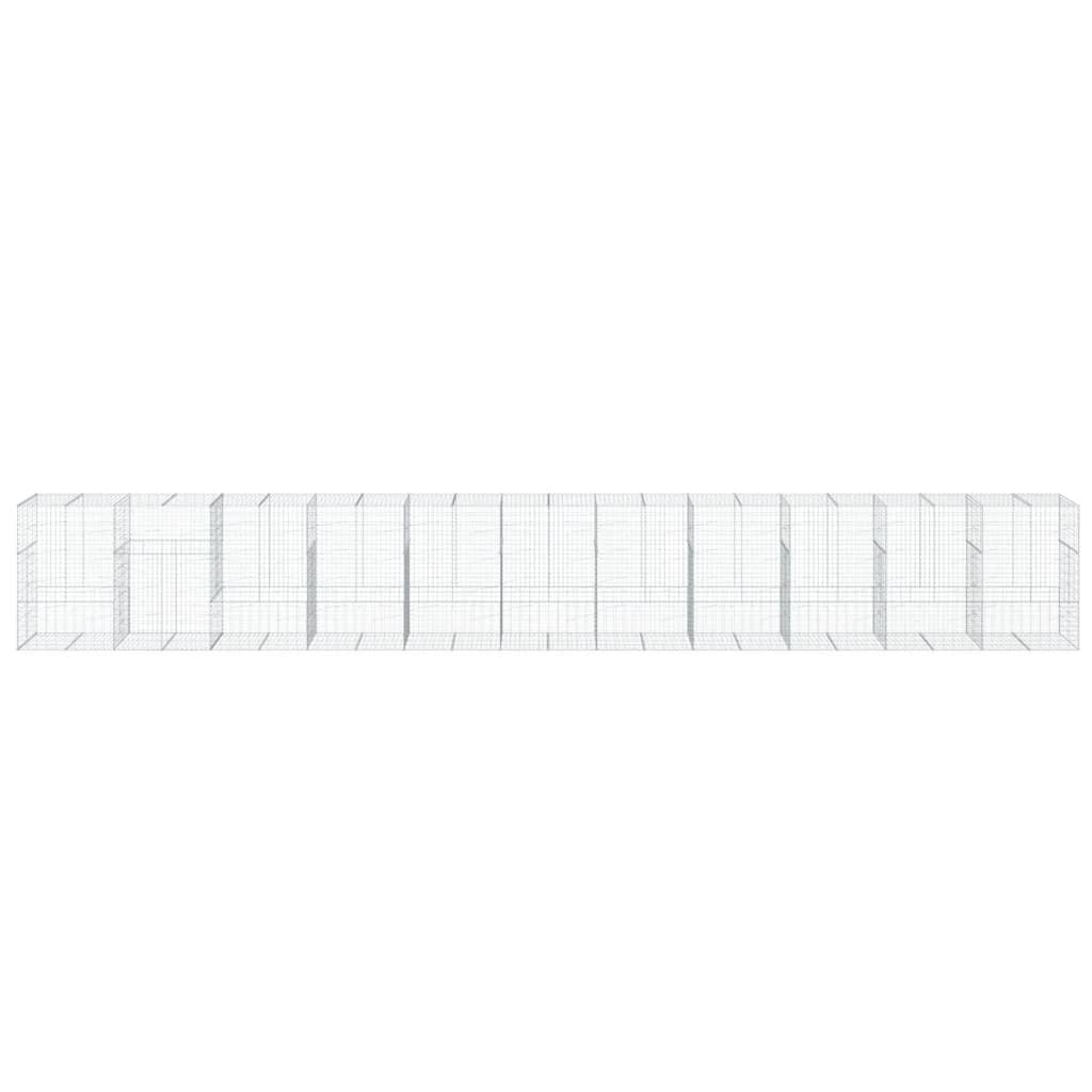 vidaXL Gabion Basket with Cover 1100x100x150 cm Galvanised Iron
