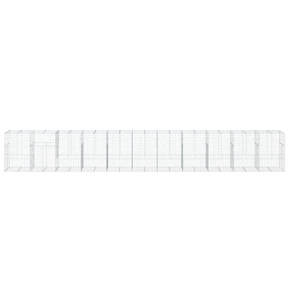 vidaXL Gabion Basket with Cover 1100x100x150 cm Galvanised Iron