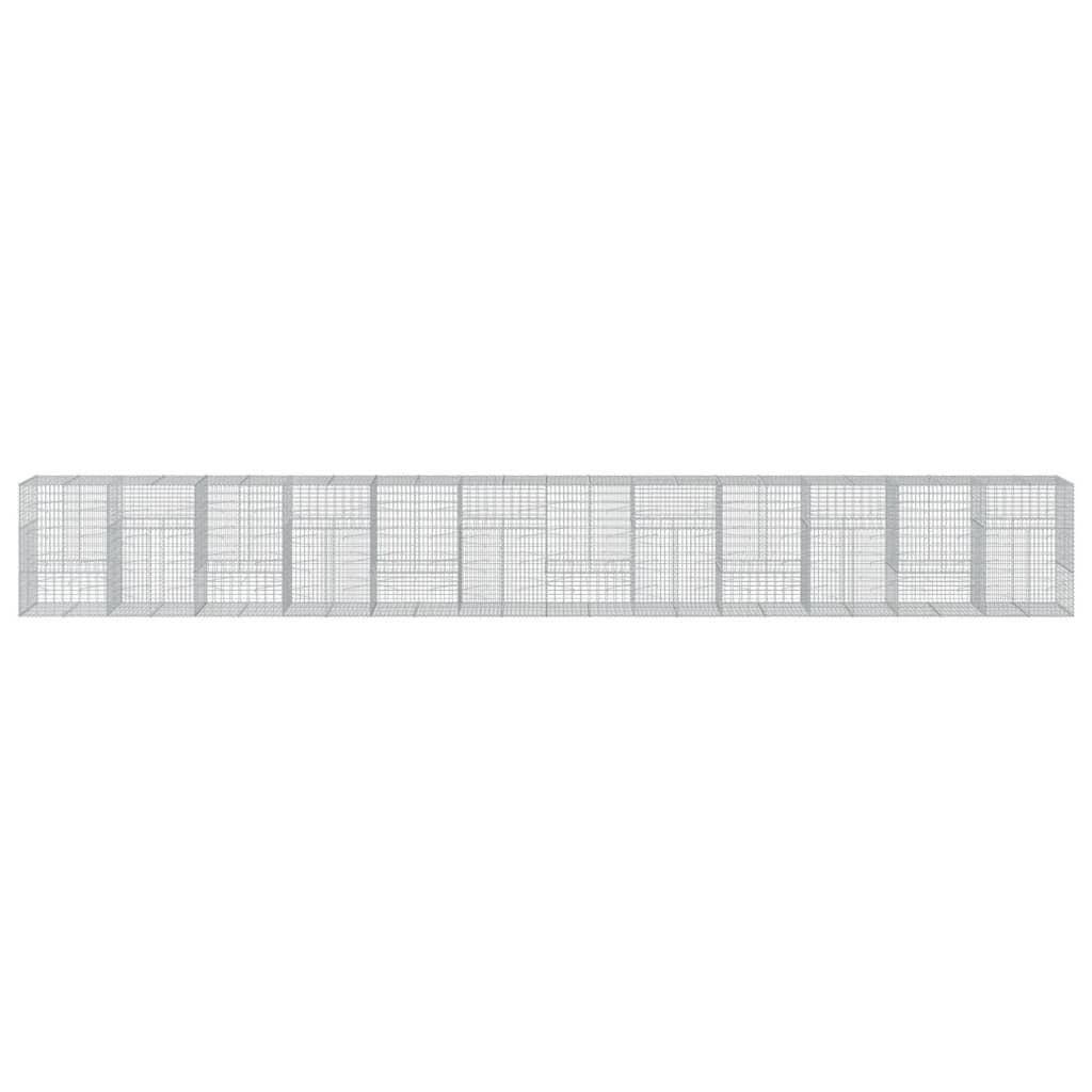 vidaXL Gabion Basket with Cover 1200x100x150 cm Galvanised Iron
