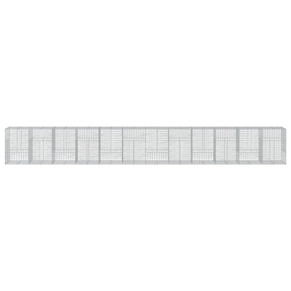 vidaXL Gabion Basket with Cover 1200x100x150 cm Galvanised Iron