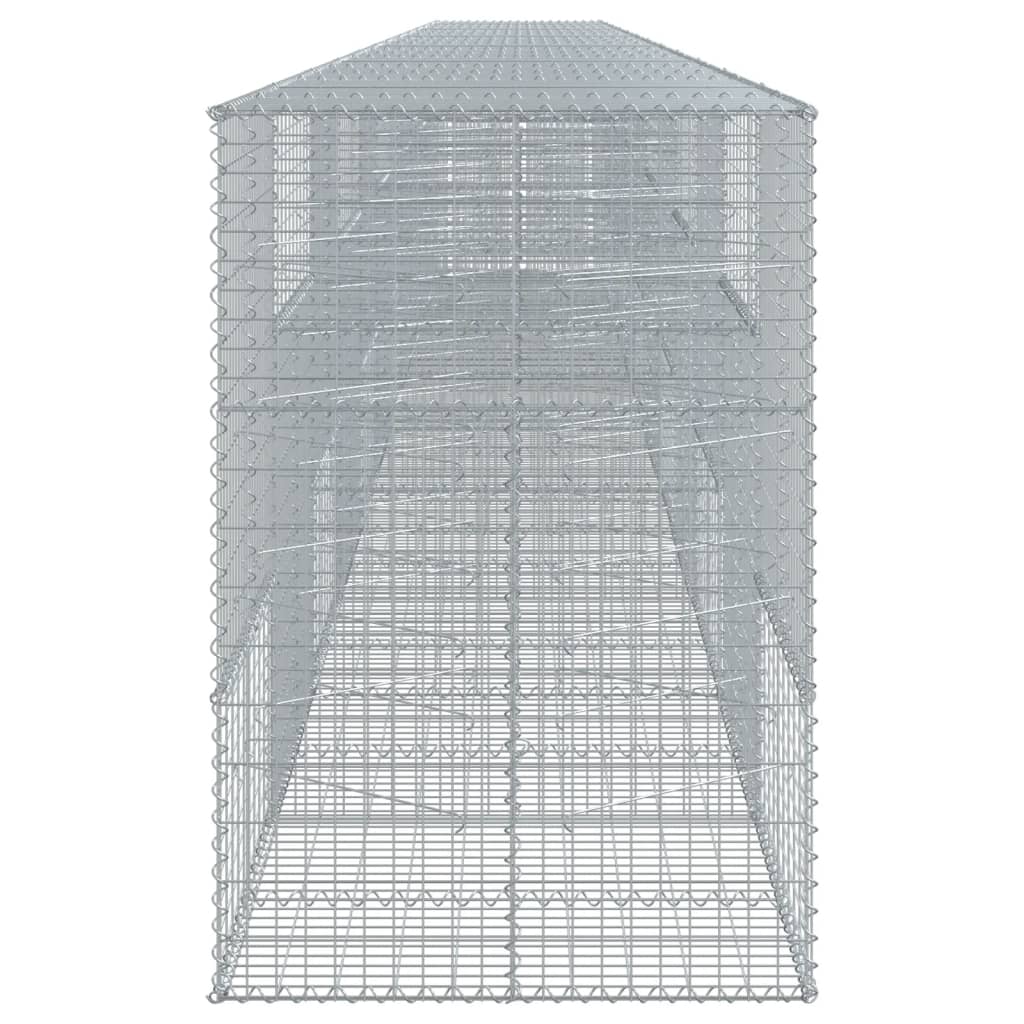 vidaXL Gabion Basket with Cover 1200x100x150 cm Galvanised Iron