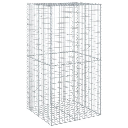 vidaXL Gabion Basket with Cover 100x100x200 cm Galvanised Iron