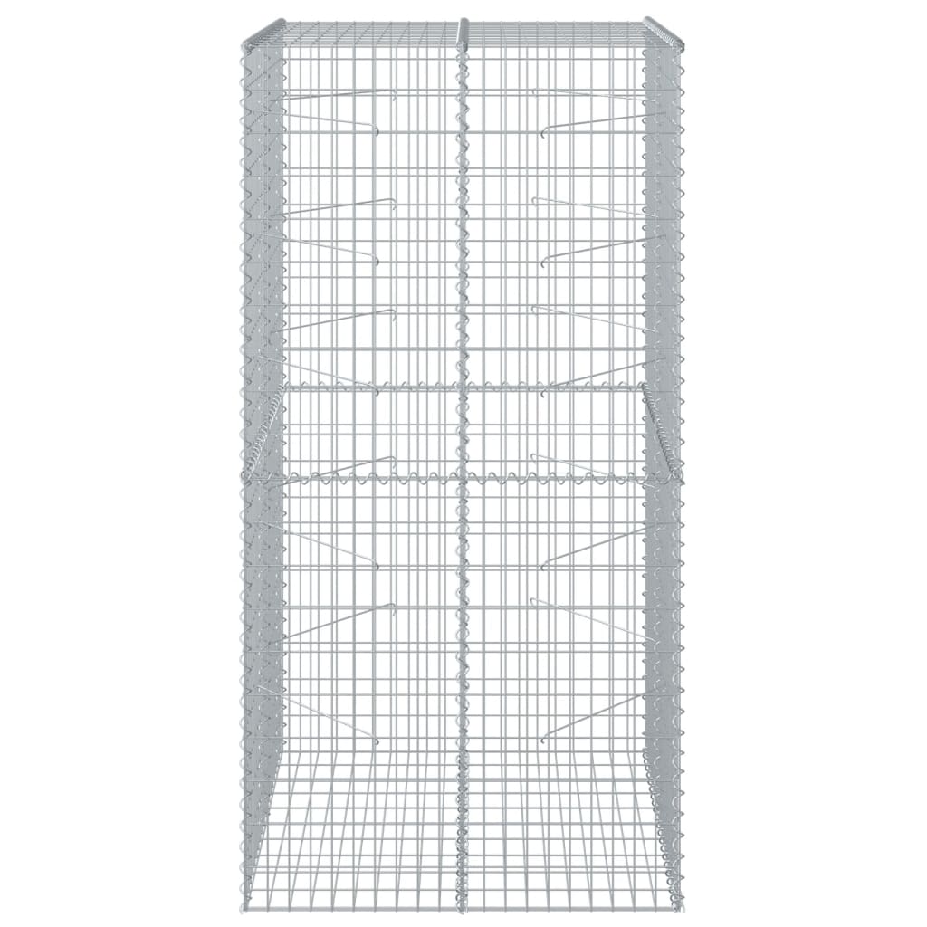 vidaXL Gabion Basket with Cover 100x100x200 cm Galvanised Iron