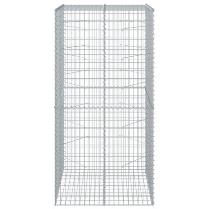 vidaXL Gabion Basket with Cover 100x100x200 cm Galvanised Iron