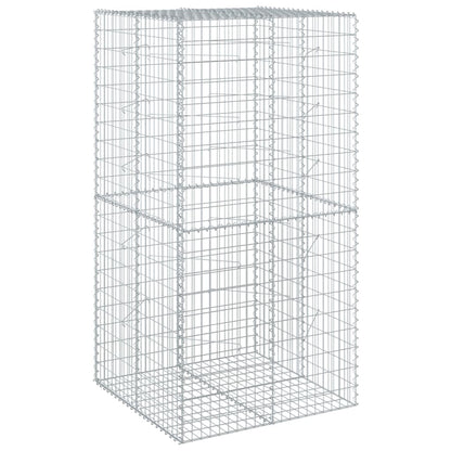 vidaXL Gabion Basket with Cover 100x100x200 cm Galvanised Iron