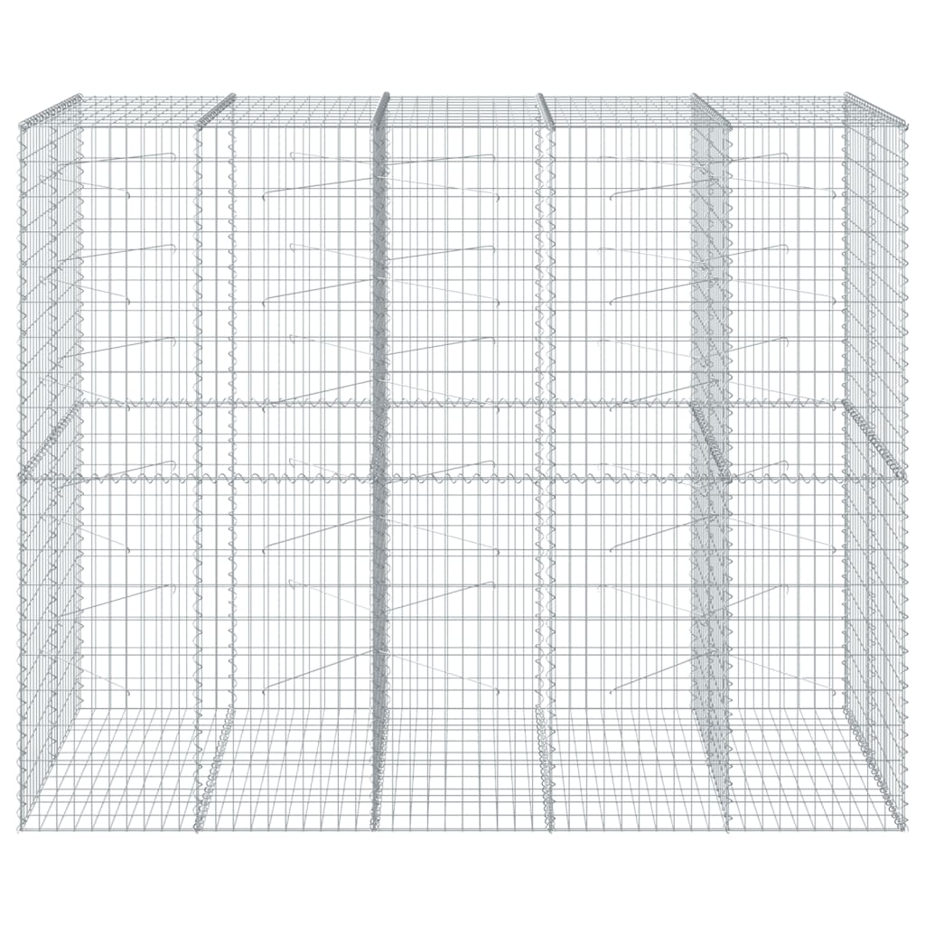 vidaXL Gabion Basket with Cover 250x100x200 cm Galvanised Iron