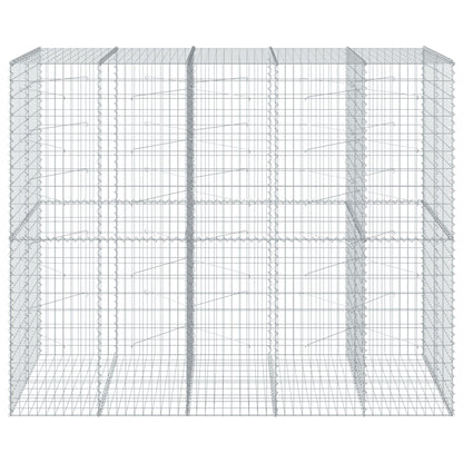 vidaXL Gabion Basket with Cover 250x100x200 cm Galvanised Iron