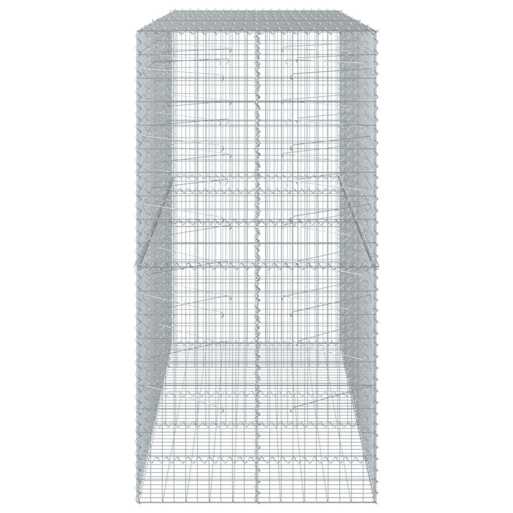 vidaXL Gabion Basket with Cover 250x100x200 cm Galvanised Iron