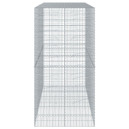 vidaXL Gabion Basket with Cover 250x100x200 cm Galvanised Iron