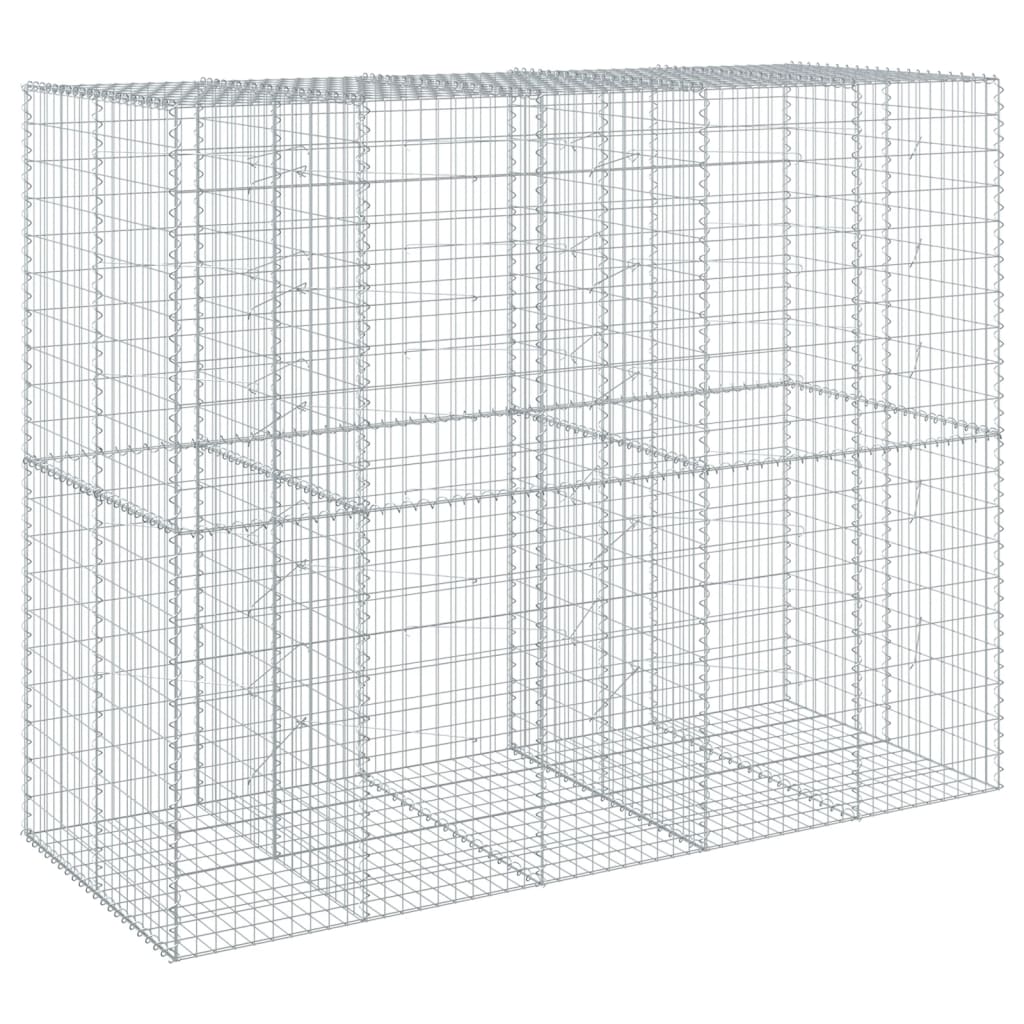 vidaXL Gabion Basket with Cover 250x100x200 cm Galvanised Iron