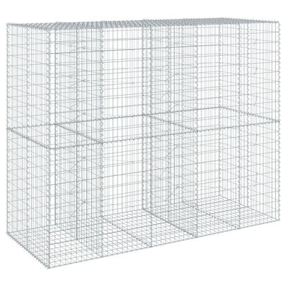 vidaXL Gabion Basket with Cover 250x100x200 cm Galvanised Iron