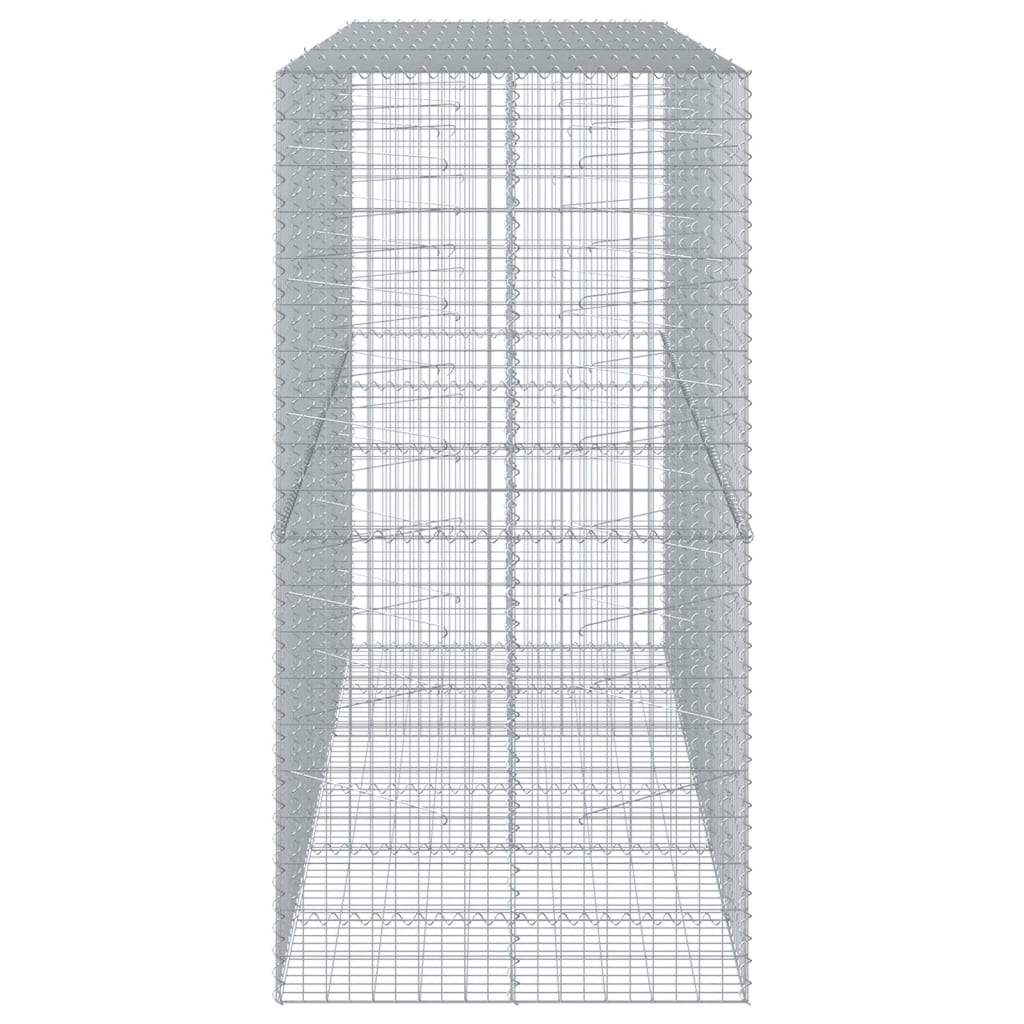 vidaXL Gabion Basket with Cover 300x100x200 cm Galvanised Iron