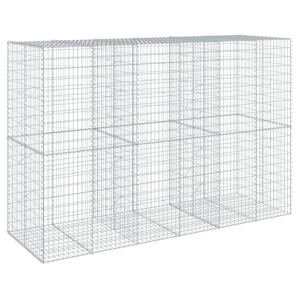 vidaXL Gabion Basket with Cover 300x100x200 cm Galvanised Iron