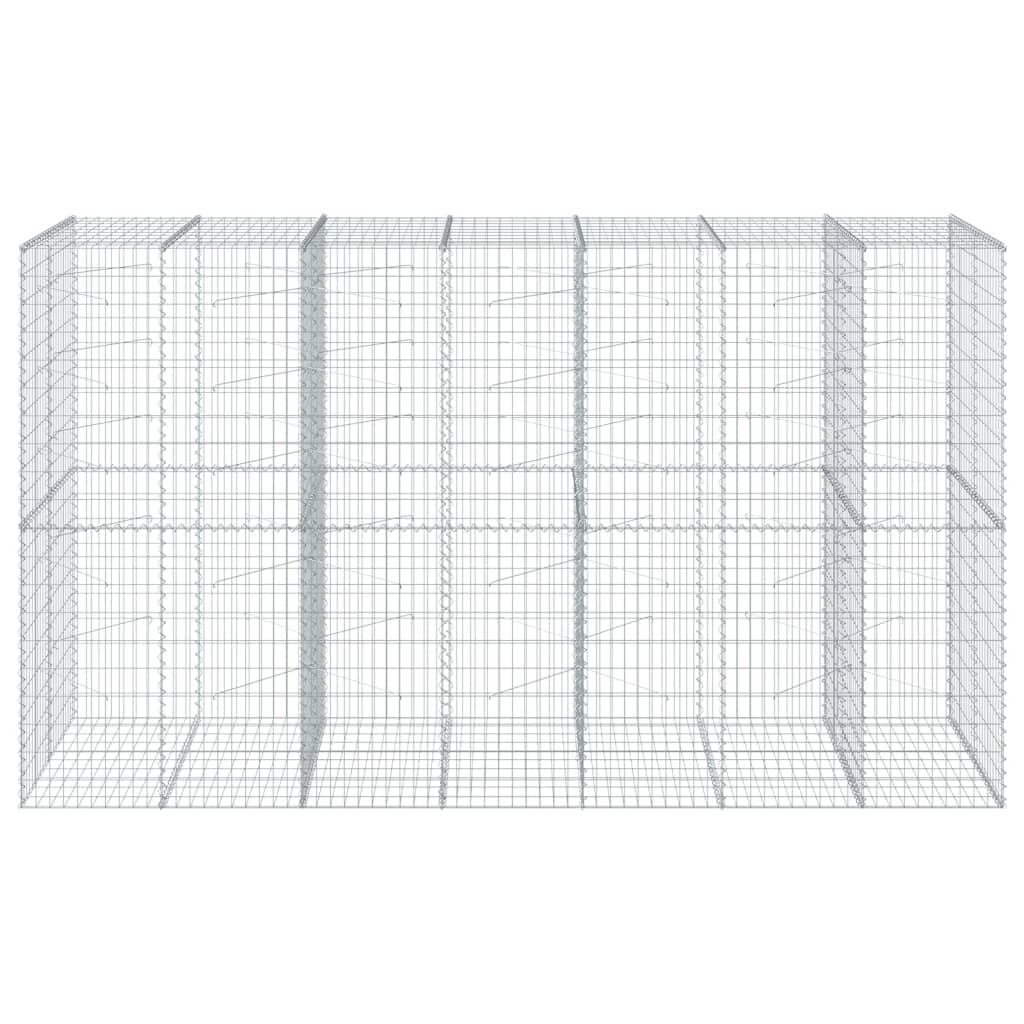 vidaXL Gabion Basket with Cover 350x100x200 cm Galvanised Iron