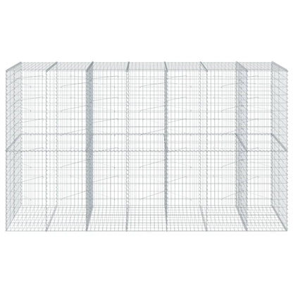 vidaXL Gabion Basket with Cover 350x100x200 cm Galvanised Iron