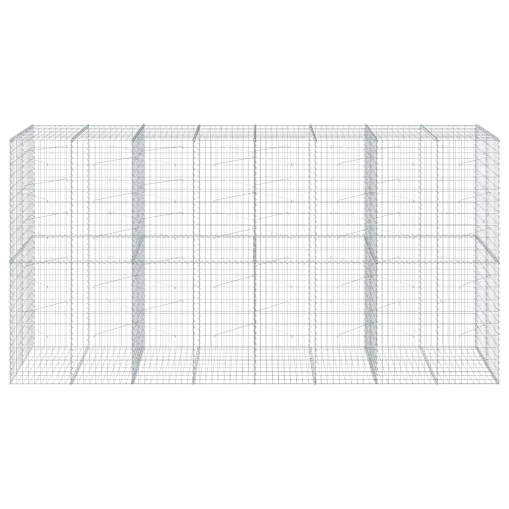 vidaXL Gabion Basket with Cover 400x100x200 cm Galvanised Iron