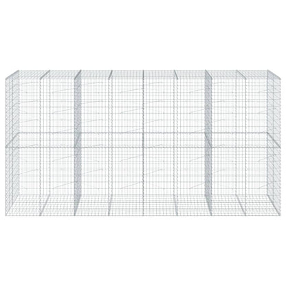 vidaXL Gabion Basket with Cover 400x100x200 cm Galvanised Iron