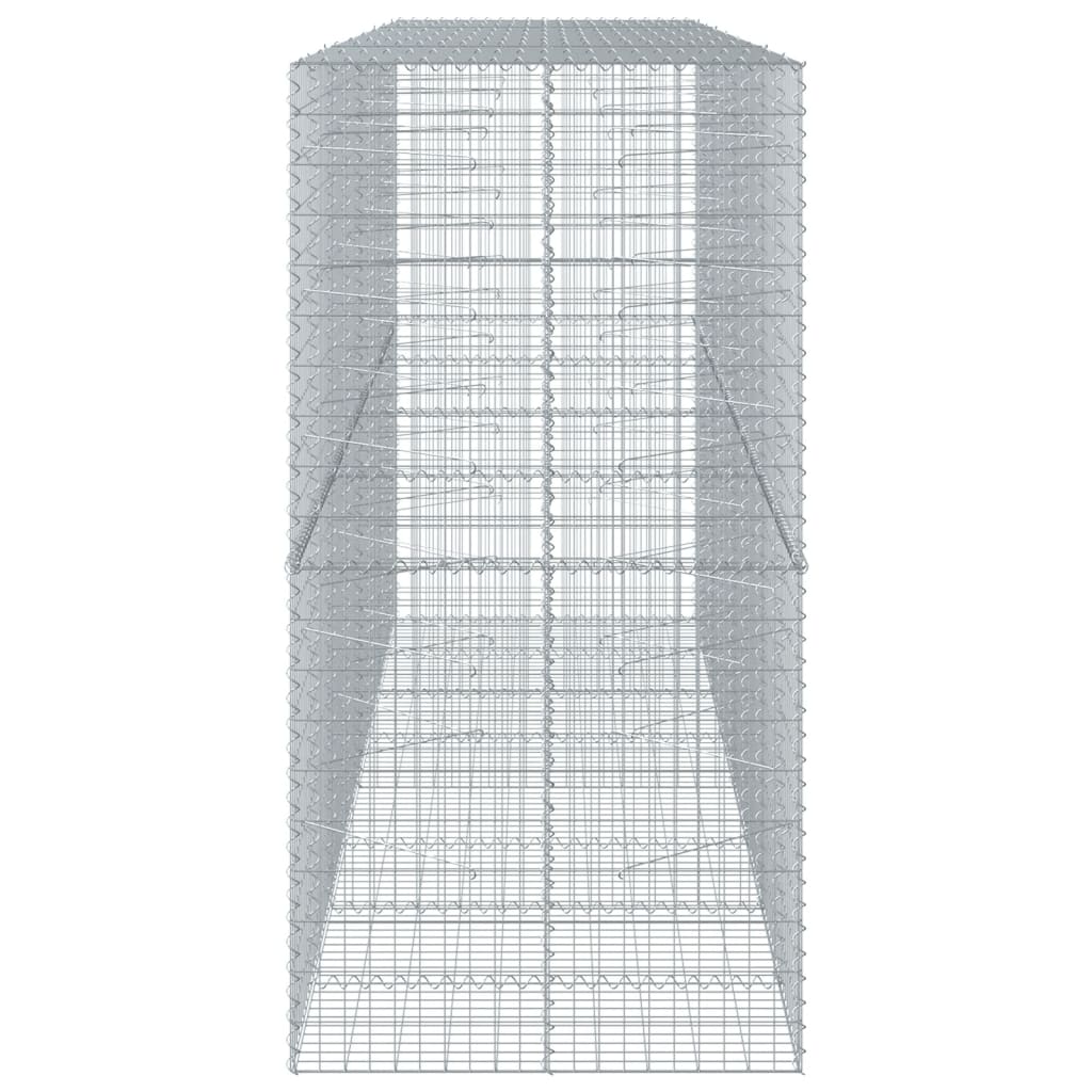 vidaXL Gabion Basket with Cover 400x100x200 cm Galvanised Iron