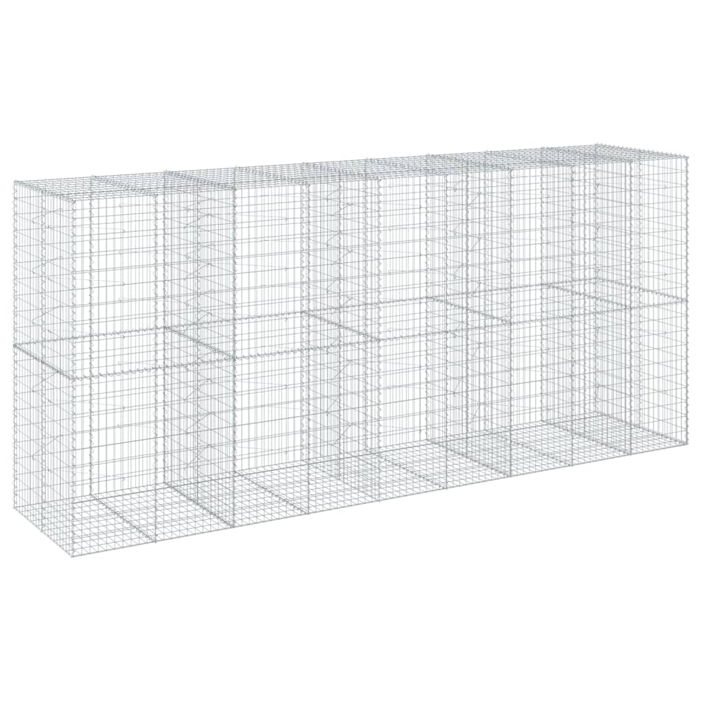 vidaXL Gabion Basket with Cover 450x100x200 cm Galvanised Iron